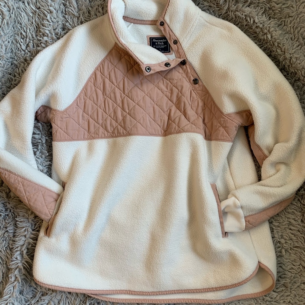 Cream and pink Sherpa